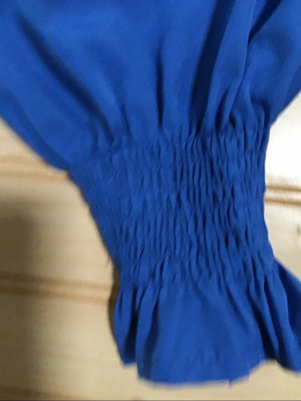 Women’s Royal Blue Jewel Tone Long Sleeve VNeck Blouse Shirred Puff Sleeve XXL